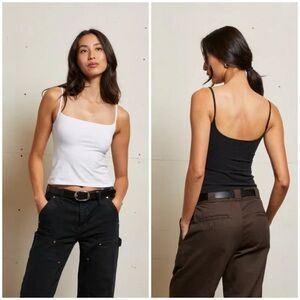 Perfectwhitetee Camisole Set of 2 Bea 90’s Style in White and Black Size XL NWT